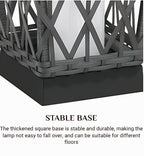 OmniRide Solar Powered Outdoor Floor Lamp - Automatic Woven Resin Wicker Garden Lantern, Waterproof Patio Lighting for Porch, Deck and Backyard Landscape Lighting (Large)