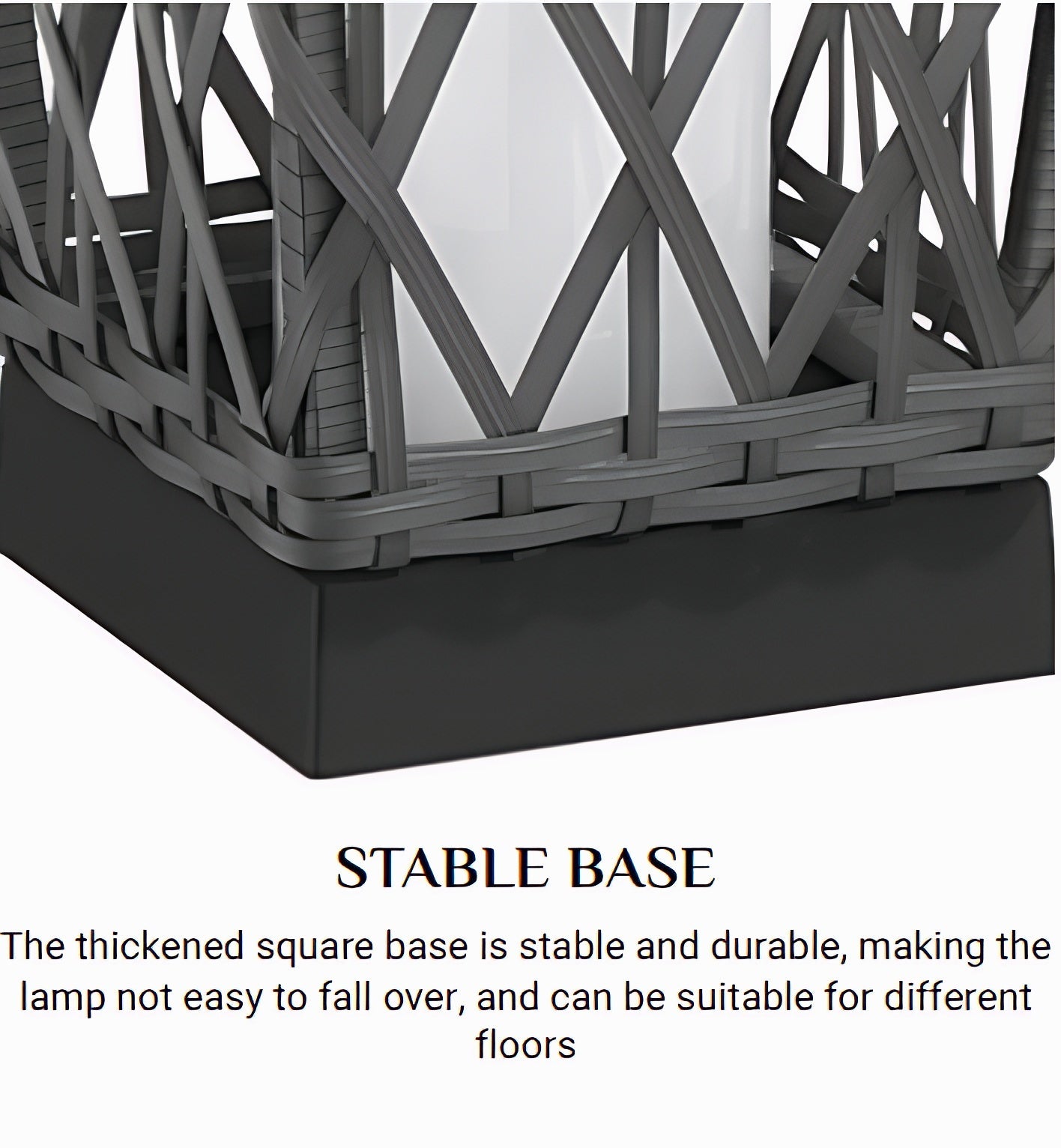 OmniRide Solar Powered Outdoor Floor Lamp - Automatic Woven Resin Wicker Garden Lantern, Waterproof Patio Lighting for Porch, Deck and Backyard Landscape Lighting (Large)