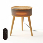 OmniRide Space Heater with Side Table, Ceramic 2-in-1 Indoor Heater with Remote, 1500W, Overheat & Tip-Over Protection, 1-12H Timer, LED Light for Home Office Bedroom Use, 23.6 Inch