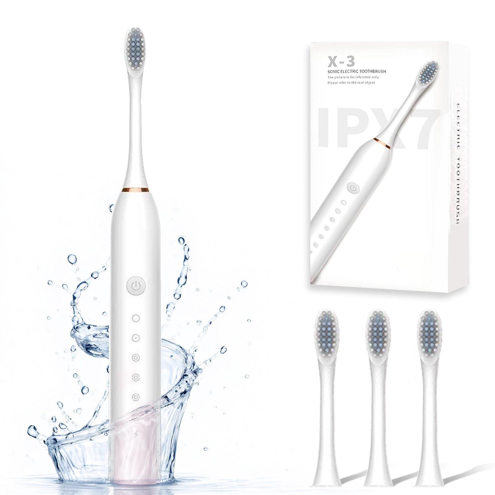 Powered Toothbrushes  USB Rechargeable Ultrasonic Tooth Brush, Smart Timer IPX7 Waterproof Cleaning Toothbrushes for Adults and Kids