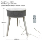 OmniRide Space Heater with Side Table, Ceramic 2-in-1 Indoor Heater with Remote, 1500W, Overheat & Tip-Over Protection, 1-12H Timer, LED Light for Home Office Bedroom Use, 23.6 Inch