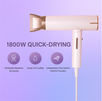 OmniRide High Speed Hair Dryer with 200 Million Negative Ions, Magnetic Nozzle, Cold Air & Argan Oil Coating, Lightweight Professional Blow Dryer for Fast Drying, Frizz Control, Home Salon Use