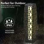 OmniRide Solar Powered Outdoor Floor Lamp - Automatic Woven Resin Wicker Garden Lantern, Waterproof Patio Lighting for Porch, Deck and Backyard Landscape Lighting (Large)