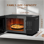 OmniRideCountertop Microwave Oven 0.7 Cu Ft, 700 Watts, 9 One-Touch Programs, 10 Temperature Settings, Defrost Function, Non-Stick Interior, Perfect for Apartments, Dorms, Family Kitchens