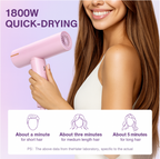 OmniRide High Speed Hair Dryer with 200 Million Negative Ions, Magnetic Nozzle, Cold Air & Argan Oil Coating, Lightweight Professional Blow Dryer for Fast Drying, Frizz Control, Home Salon Use