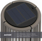 OmniRide Outdoor Floor Lamp 2-Pack, All-Weather Wicker Outdoor Solar Floor Lights, Waterproof, Light Brown