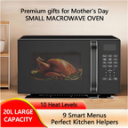 OmniRideCountertop Microwave Oven 0.7 Cu Ft, 700 Watts, 9 One-Touch Programs, 10 Temperature Settings, Defrost Function, Non-Stick Interior, Perfect for Apartments, Dorms, Family Kitchens