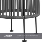 OmniRideOutdoor Floor Lamp 2-Pack, All-Weather Wicker Outdoor Solar Floor Lights, Waterproof, Gray