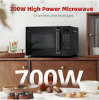 OmniRideCountertop Microwave Oven 0.7 Cu Ft, 700 Watts, 9 One-Touch Programs, 10 Temperature Settings, Defrost Function, Non-Stick Interior, Perfect for Apartments, Dorms, Family Kitchens