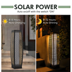 OmniRide Solar Powered Outdoor Floor Lamp - Waterproof Wicker Deck Lighting for Patio Garden Porch, Automatic Weather Resistant Solar Lantern, Easy Use No Wiring Needed