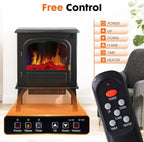 OmniRide 26" Freestanding Electric Fireplace with 3D Flame Effect - Remote Control, 12H Timer, 1500W Heater, Single Door, Overheat Protection for Living Room & Bedroom