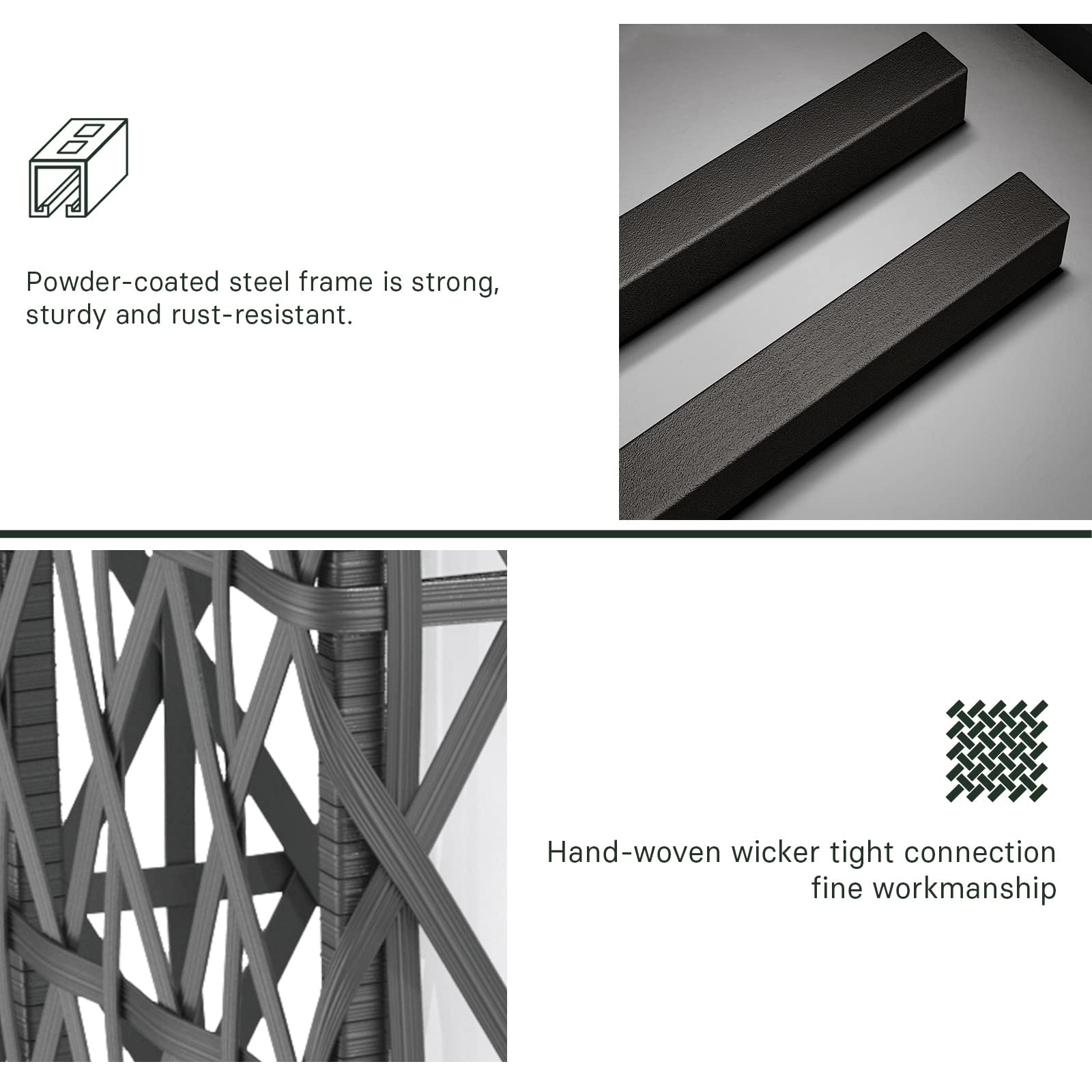 OmniRide Solar Powered Outdoor Floor Lamp - Automatic Woven Resin Wicker Garden Lantern, Waterproof Patio Lighting for Porch, Deck and Backyard Landscape Lighting (Large)