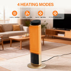 OmniRide Oscillating Space Heater with Remote, 70° Wide-Angle Heating, Quiet Portable Indoor Heater with Tip-Over Protection for Office & Home, Gold