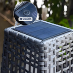 OmniRide Solar Powered Outdoor Floor Lamp - Waterproof Wicker Deck Lighting for Patio Garden Porch, Automatic Weather Resistant Solar Lantern, Easy Use No Wiring Needed