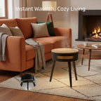 OmniRide Space Heater with Side Table, Ceramic 2-in-1 Indoor Heater with Remote, 1500W, Overheat & Tip-Over Protection, 1-12H Timer, LED Light for Home Office Bedroom Use, 23.6 Inch