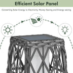 OmniRide Solar Powered Outdoor Floor Lamp - Automatic Woven Resin Wicker Garden Lantern, Waterproof Patio Lighting for Porch, Deck and Backyard Landscape Lighting (Large)