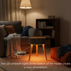 OmniRide Space Heater with Side Table, Ceramic 2-in-1 Indoor Heater with Remote, 1500W, Overheat & Tip-Over Protection, 1-12H Timer, LED Light for Home Office Bedroom Use, 23.6 Inch