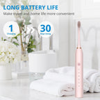 Powered Toothbrushes  USB Rechargeable Ultrasonic Tooth Brush, Smart Timer IPX7 Waterproof Cleaning Toothbrushes for Adults and Kids