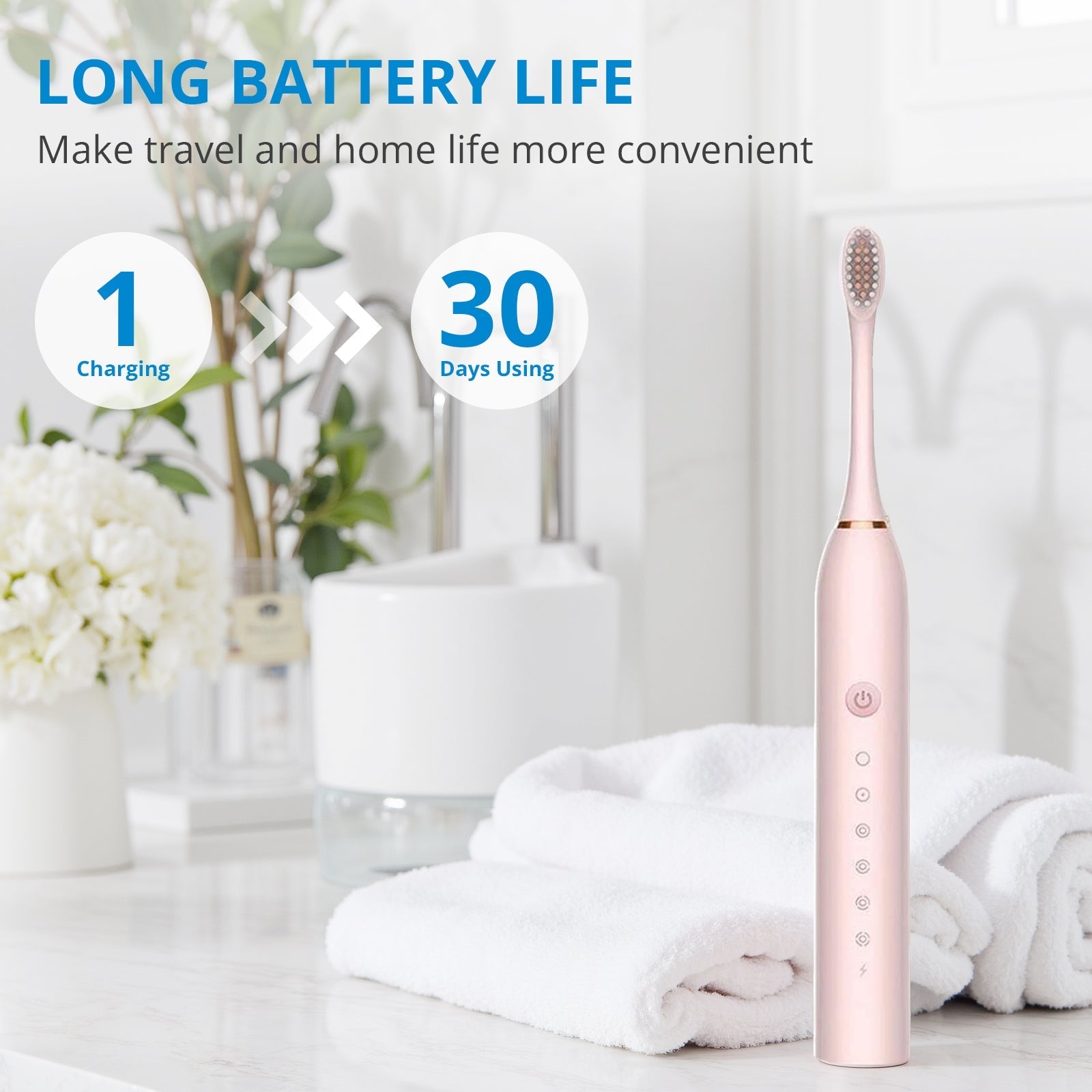 Powered Toothbrushes  USB Rechargeable Ultrasonic Tooth Brush, Smart Timer IPX7 Waterproof Cleaning Toothbrushes for Adults and Kids