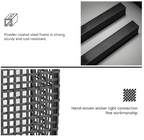 OmniRide Solar Powered Outdoor Floor Lamp - Waterproof Wicker Deck Lighting for Patio Garden Porch, Automatic Weather Resistant Solar Lantern, Easy Use No Wiring Needed