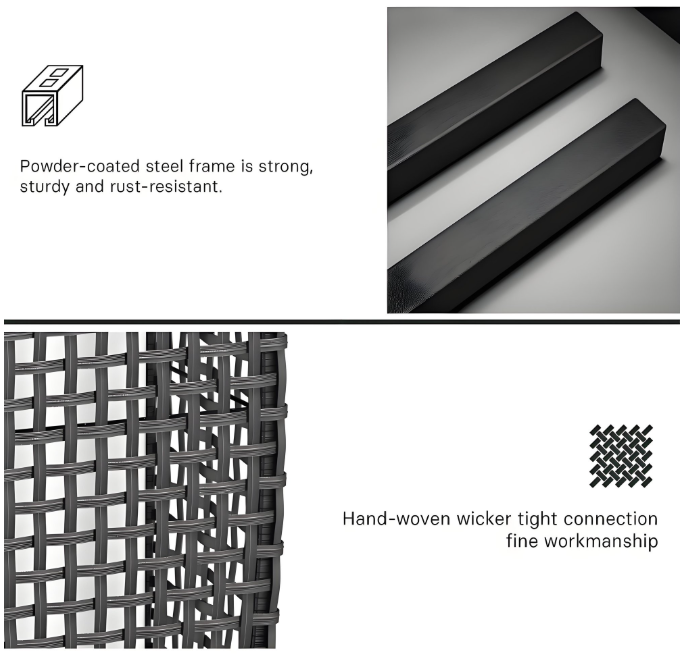 OmniRide Solar Powered Outdoor Floor Lamp - Waterproof Wicker Deck Lighting for Patio Garden Porch, Automatic Weather Resistant Solar Lantern, Easy Use No Wiring Needed