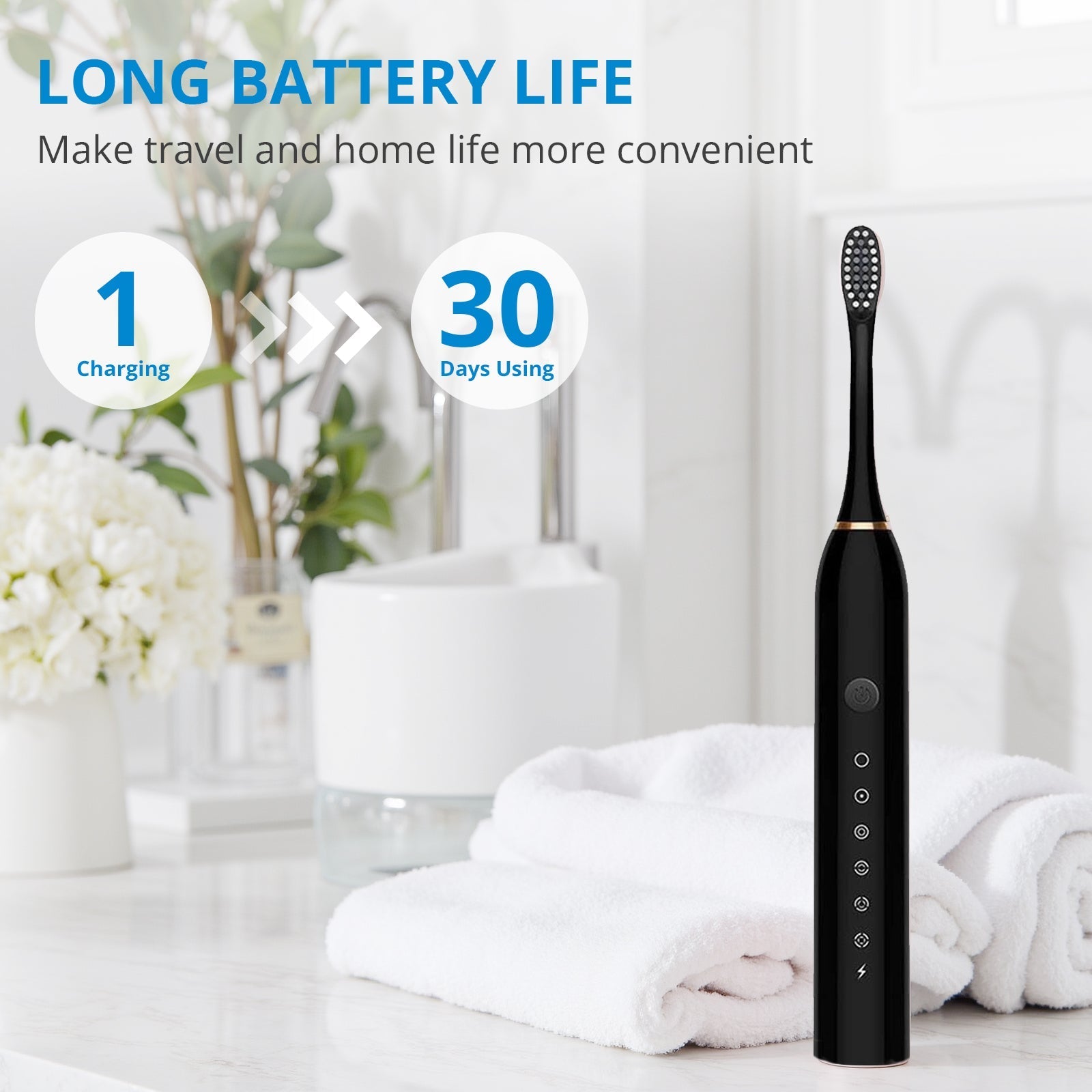 Powered Toothbrushes  USB Rechargeable Ultrasonic Tooth Brush, Smart Timer IPX7 Waterproof Cleaning Toothbrushes for Adults and Kids