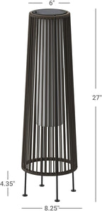 OmniRideOutdoor Floor Lamp 2-Pack, All-Weather Wicker Outdoor Solar Floor Lights, Waterproof, Dark Brown