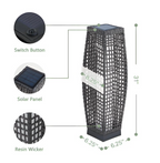 OmniRide Solar Powered Outdoor Floor Lamp - Waterproof Wicker Deck Lighting for Patio Garden Porch, Automatic Weather Resistant Solar Lantern, Easy Use No Wiring Needed