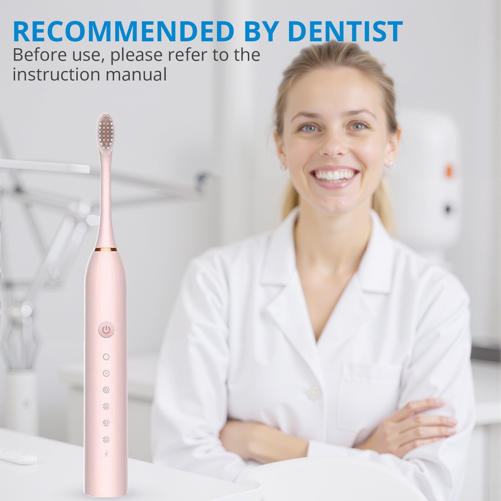 Powered Toothbrushes  USB Rechargeable Ultrasonic Tooth Brush, Smart Timer IPX7 Waterproof Cleaning Toothbrushes for Adults and Kids