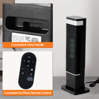 OmniRide Portable Space Heater for Indoor Use, 60°Oscillating Tower Heater with Thermostat, 12H Timer and Remote Control, 24 Inches, 1500W, Up to 99°F, Black