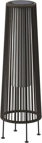 OmniRideOutdoor Floor Lamp 2-Pack, All-Weather Wicker Outdoor Solar Floor Lights, Waterproof, Dark Brown