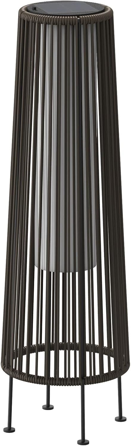 OmniRideOutdoor Floor Lamp 2-Pack, All-Weather Wicker Outdoor Solar Floor Lights, Waterproof, Dark Brown