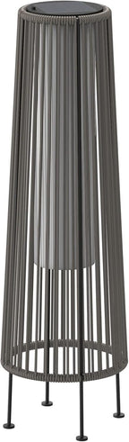 OmniRide Outdoor Floor Lamp 2-Pack, All-Weather Wicker Outdoor Solar Floor Lights, Waterproof, Light Brown