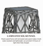 OmniRide Solar Powered Outdoor Floor Lamp - Automatic Woven Resin Wicker Garden Lantern, Waterproof Patio Lighting for Porch, Deck and Backyard Landscape Lighting (Large)