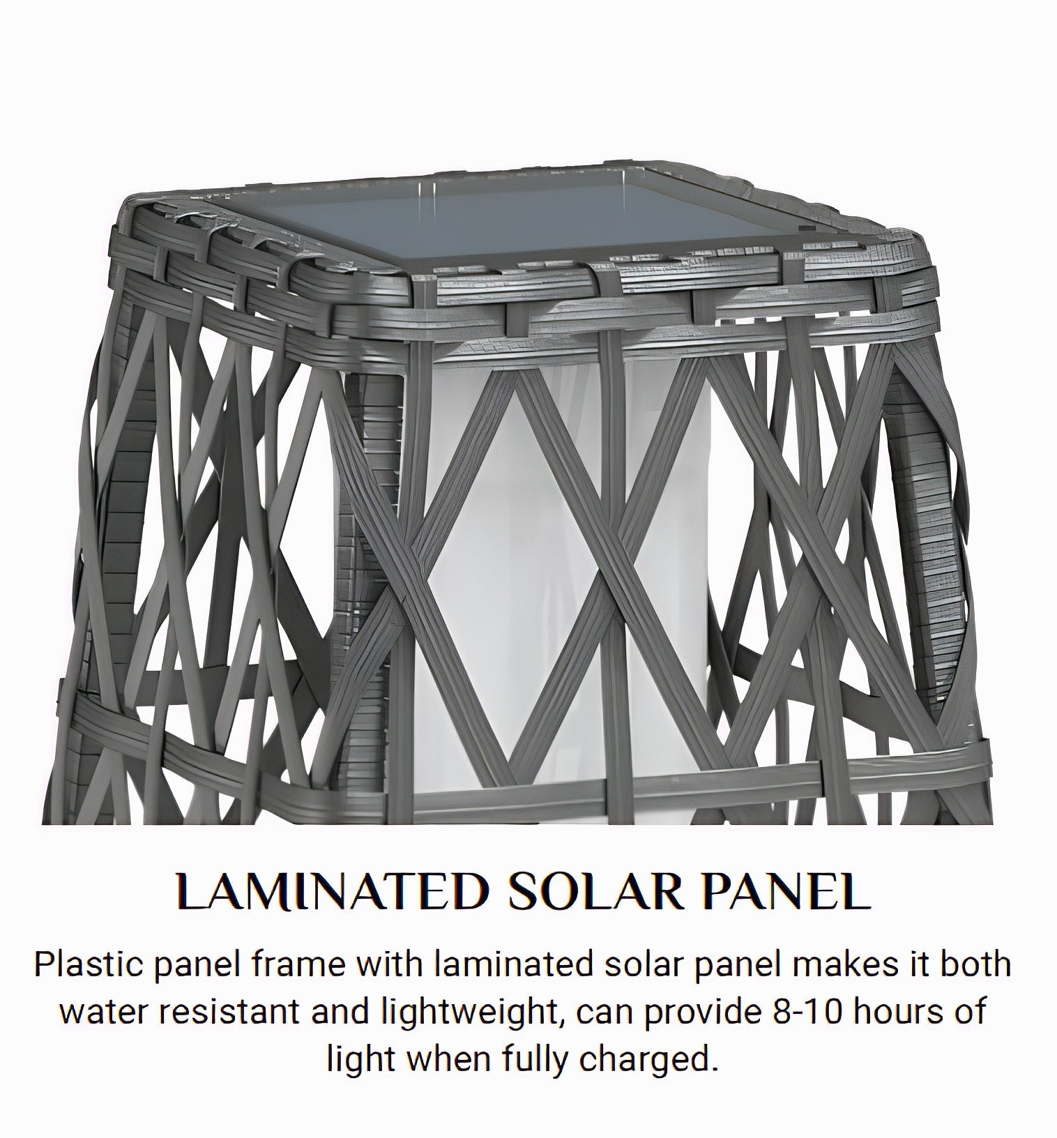 OmniRide Solar Powered Outdoor Floor Lamp - Automatic Woven Resin Wicker Garden Lantern, Waterproof Patio Lighting for Porch, Deck and Backyard Landscape Lighting (Large)