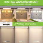 Ceiling Lights 4FT Ultra Slim LED Wraparound Light with 3 Wattages/3 Lumens/3 CCT Selectable,55W/65W/75W,5500lm/6500lm/7500lm,3000K/4000K/5000K 4 Foot Flush Mount Ceiling Light for Office Kitchen,ETL,4 Pack