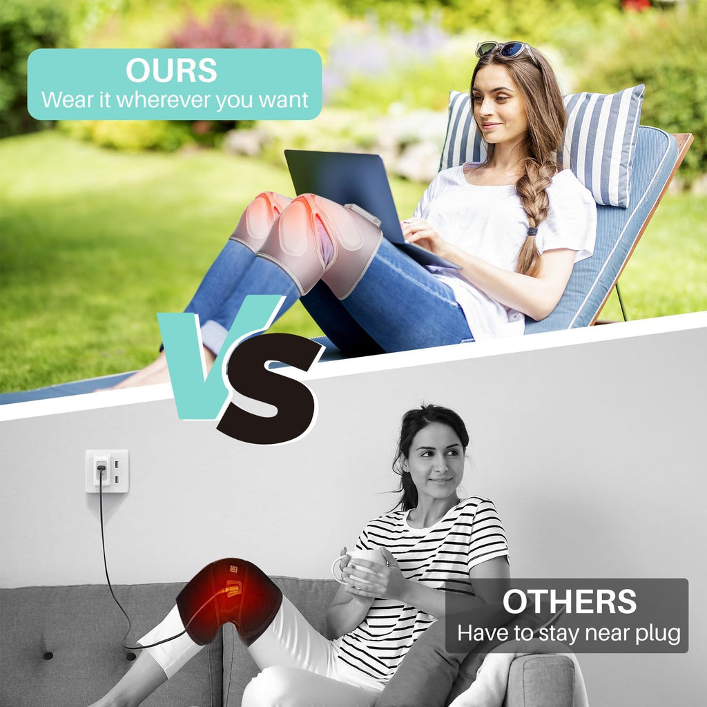 Cordless Knee Massager with Heat and Vibration to Relieve Knee Pain