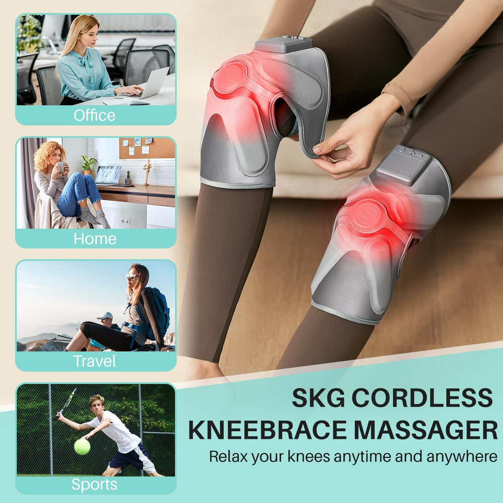 Cordless Knee Massager with Heat and Vibration to Relieve Knee Pain