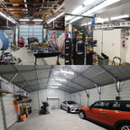 LED lamp with Power Cord and On/Off Switch 4 Pack 4FT LED Shop Light Linkable, 4400lm, 42w(250w Equivalent), 5000K Utility Shop Lights, Hanging or Flush Mount