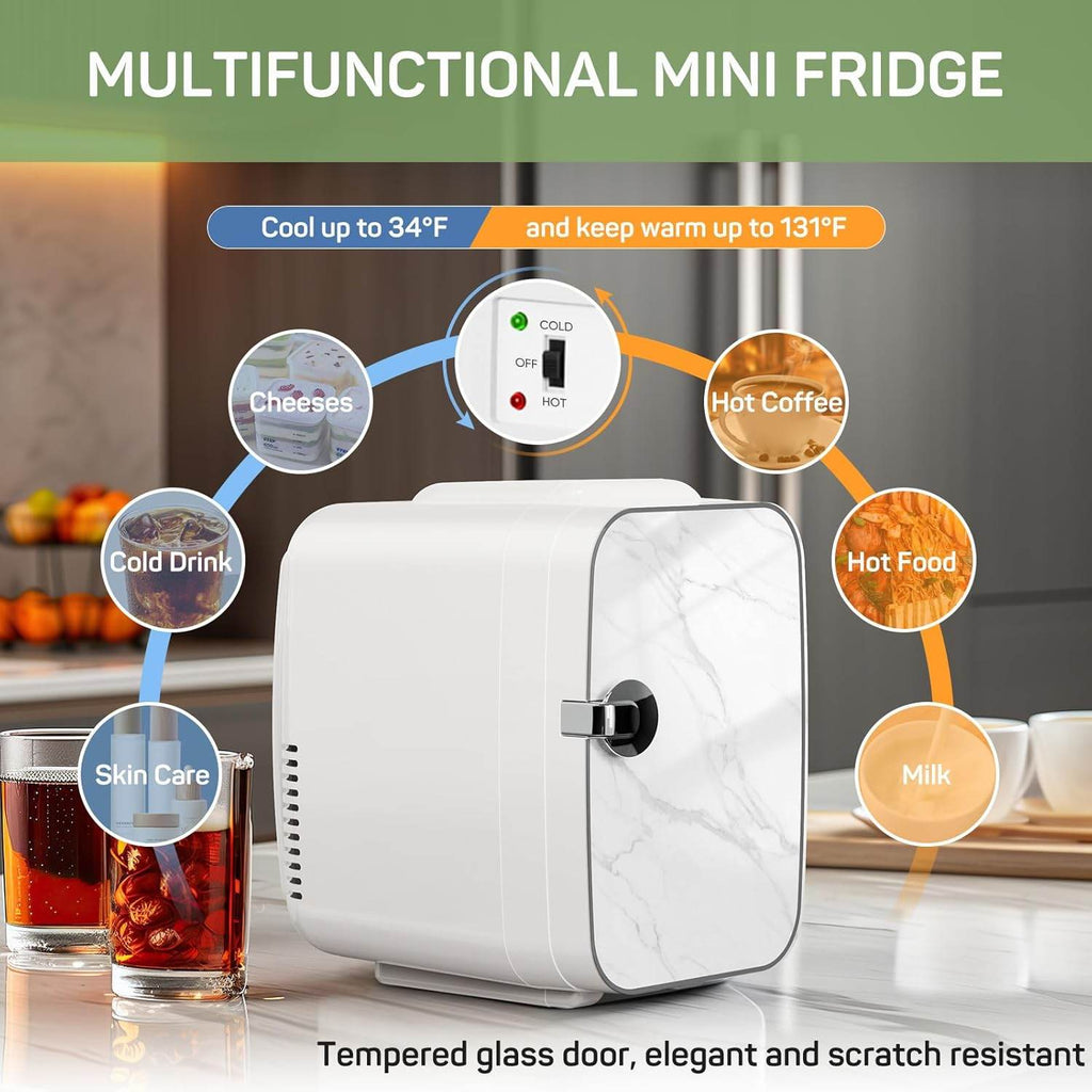 Mini Fridge Compact and Portable Suitable for Skin Care, Bedroom, Dormitory, Office, Car